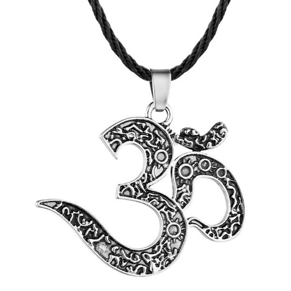 

om yoga pendant jewelry woman rope chain necklace men jewelery, Silver