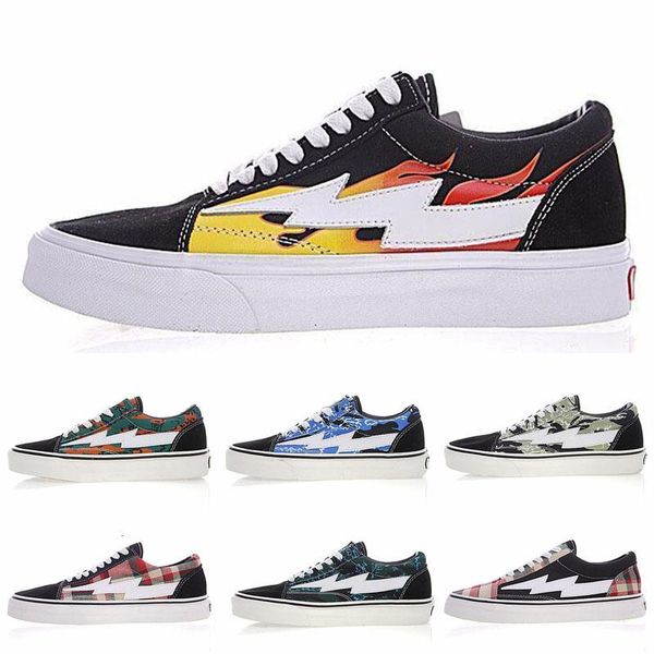 

14 colors revenge x storm old skool designer cavnas casual shoes womens men low cut red blue white black casual shoes
