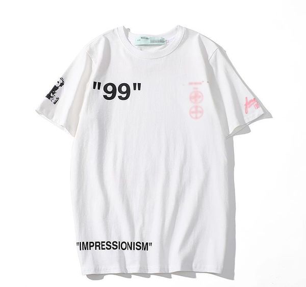 

19ss brand t shirt mens off designer white fashion trend tshirts street hip hop t shirts cotton t-shirts men women couple tees, White;black