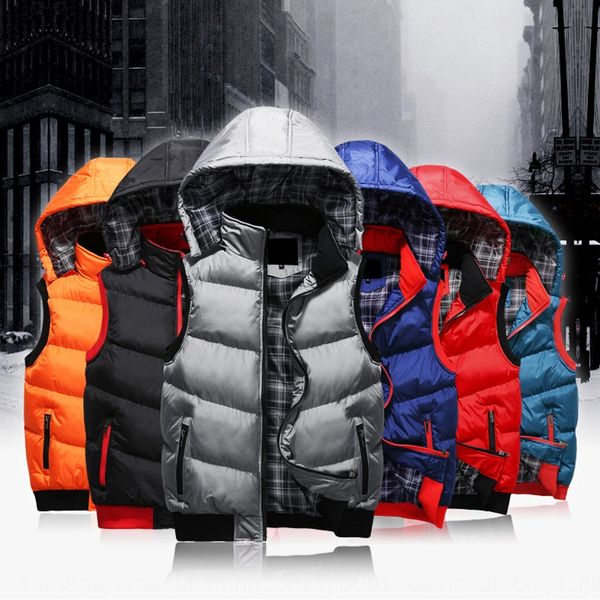 

вниз пальто жилет хлопка случайных мужчины пригонка пара съемного капюшон жилет мужского пальто, Black;white