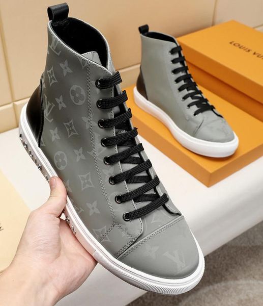 

горячие роскошные мужские ботинки ботинки моды zapatos de hombre с коробкой моды сапоги мужская обувь bottes hommes татуировки sneaker загру, Black