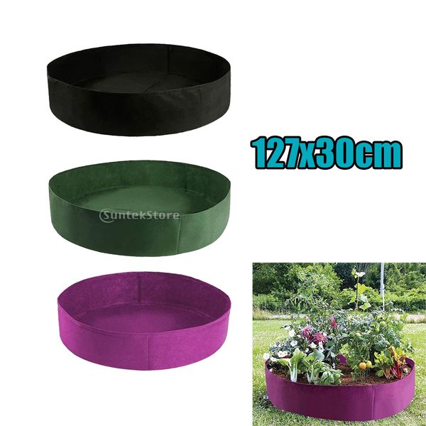 

3pcs 127x30cm felt fabric raised garden bed planter grow bags pot container