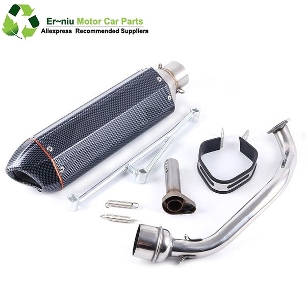 

motocycle scooter moped exhaust muffler with db-killer full system slip-on for gy6 125 150 152qmi 157qmj 4 stroke engine