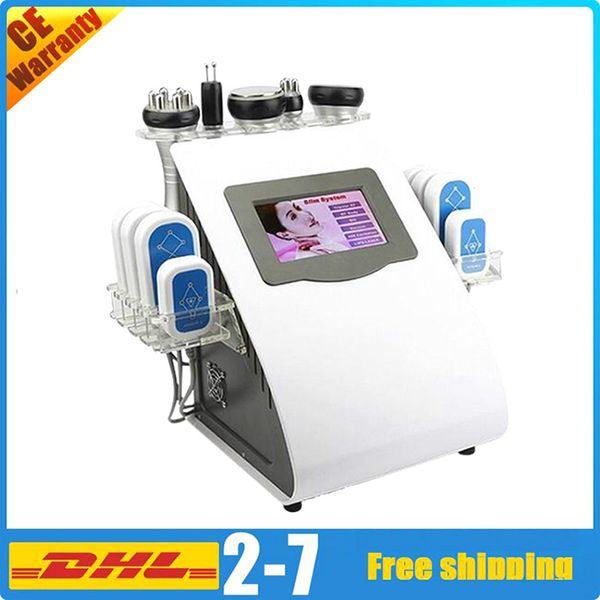 

40k whole body slimming lipolaser bio roller reducing fat salon machine ultrasonic cavitation vacuum radio frequency laser 8 pads, Black