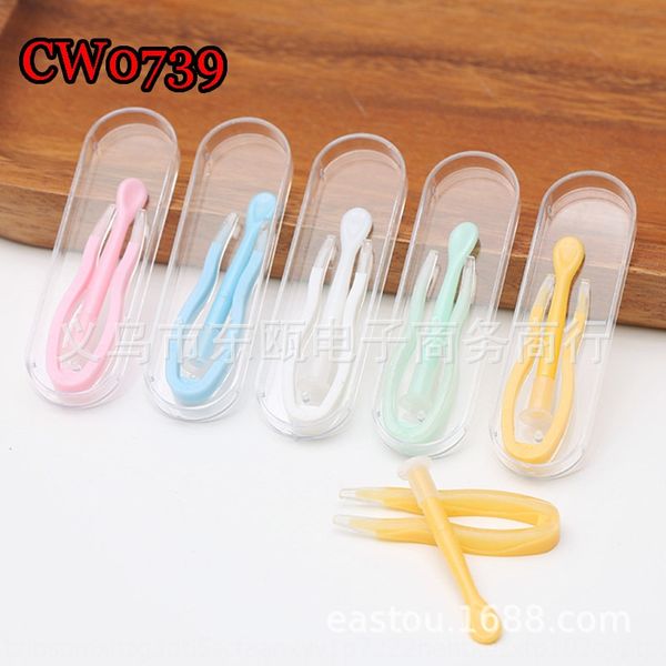 

cw0739 color plastic clip nursing candy glasses candy wearing stick set box color film mydriasis invisible glasses care, Blue