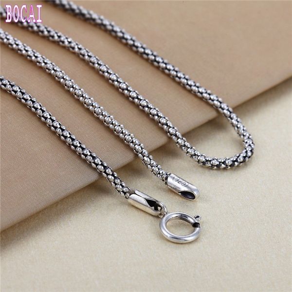 

925 sterling silver jewelry thai silver corn chain vintage man necklace wild chain women new fashion necklace