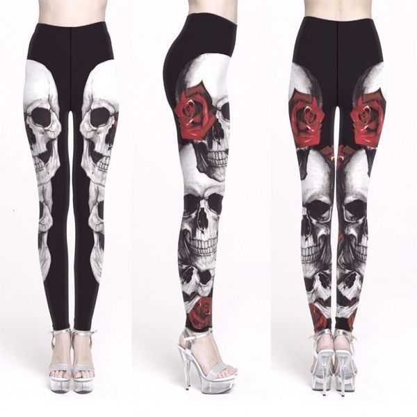 

leggings sell womens skull flower black leggings digital print pants trousers stretch pants plus size s 5xl