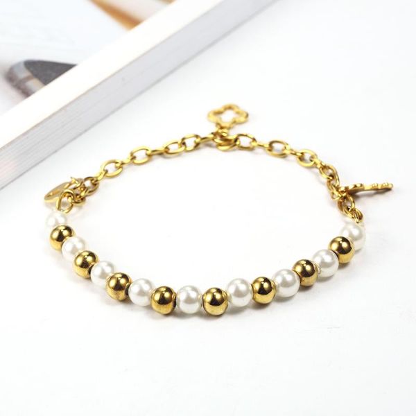 

oufei charm bracelet jewelry accessories stainless steel jewelry woman 2020 pearl steel ball bracelets bangles for women, Black