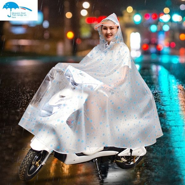 

electric car raincoat single fashion scooter cloak scooter thickened pvc transparent poncho for men and women, Red;brown