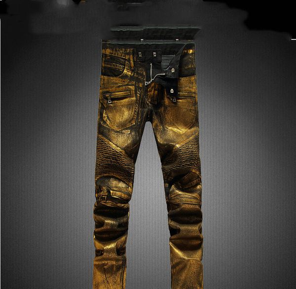 

2020 men designer jeans biker ripped jeans mens casual biker motocycle male stretch ripped joggers pants, Blue