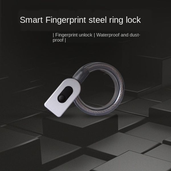 

gq10f fingerprint steel ring bicycle mountain bike anti-theft road car steel cable lock fixed bicycle lock