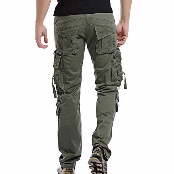

2020 men cargo pant casual men multi-pocket overall male combat cotton trousers army casual joggers pants size 42 drop shipping cx200728, Black