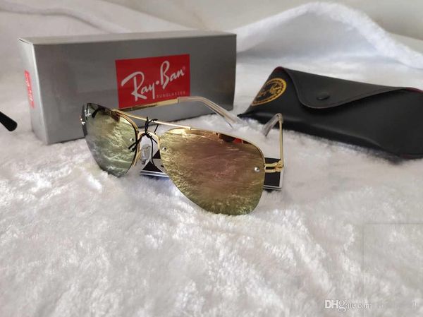 

fashion designer sunglasses for mens woman summer metal frame sport pilot sunglasses mirror man popular sun glasses luxury, Black