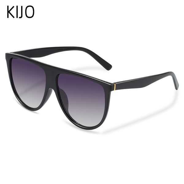 

2020 kijo new trend flat squarethin shadow sunglasses retro sunglasses female big-name designer big black shadow uv400, White;black