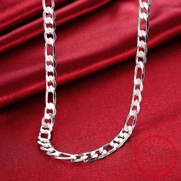 

chains 10mm 20'' 24'' 50cm 60cm men necklace 925 silver figaro chain necklaces for male jewelry party gift