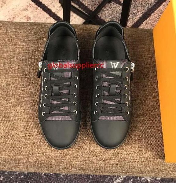

high-end casual shoes imported layer leather upper casual shoes flat shoes 207517, Black;green