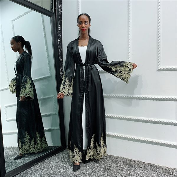

black abaya kimono cardigan hijab muslim dress women saudi turkish islamic clothing african kaftan dubai caftan pakistan ramadan