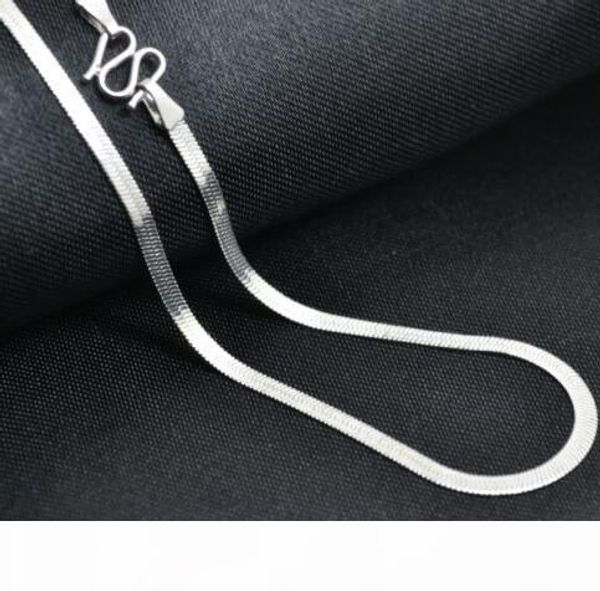 

18k platinum 950 necklace craved men&women curb designer necklace, Silver