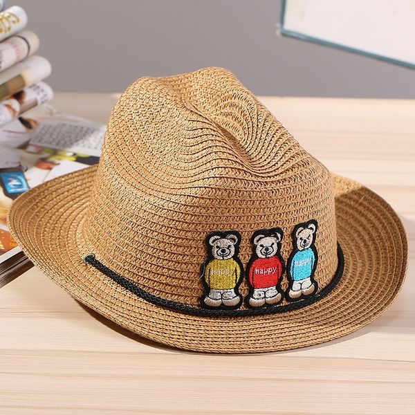 

new children's leisure outdoor sunscreen denim cowboy straw cowboy foldable beach hat fashion straw hat, Blue;gray