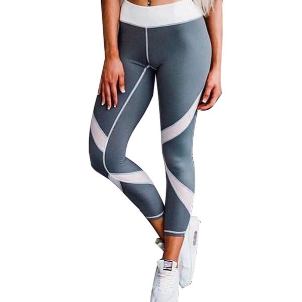 

2020 casual new women fashion fitness legging leggins woman pants slim patchwork leggings, Black