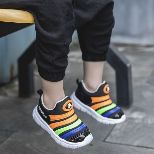

2019 new caterpillar sneakers children's shoes boys' light soft bottom baby toddler shoes girls' children's sneakers, Black