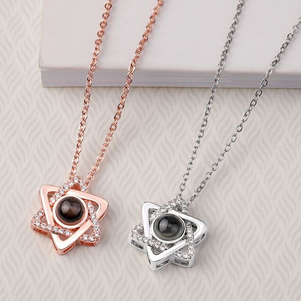 

100 languages i love you necklaces for women lover rose gold silver color long chain female pendant necklace fashion jewelry