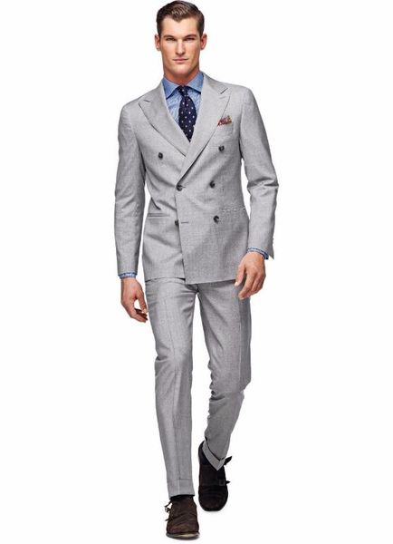 

peaked lapel breasted suits light gray fashion tuxedos blazer men (jacket+pants+tie+handkerchiefs)custome homme terno masculino, White;black
