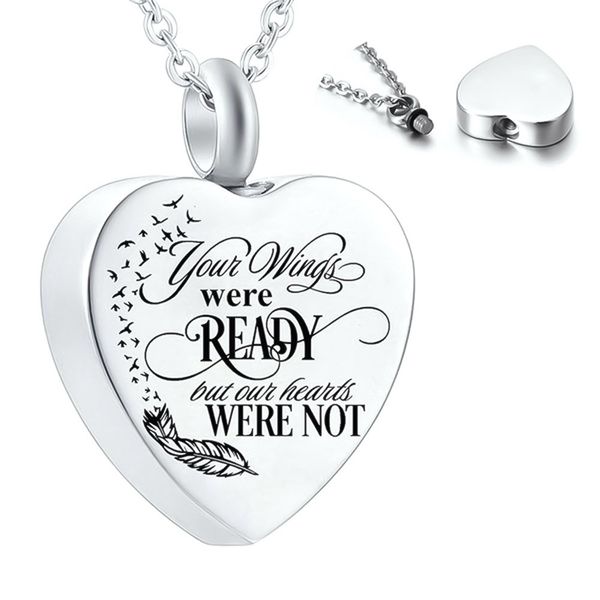 

heart shape ashes holder sweet pendant necklace cremation necklace fashion keepsake urn design jewelry 2020 new, Silver