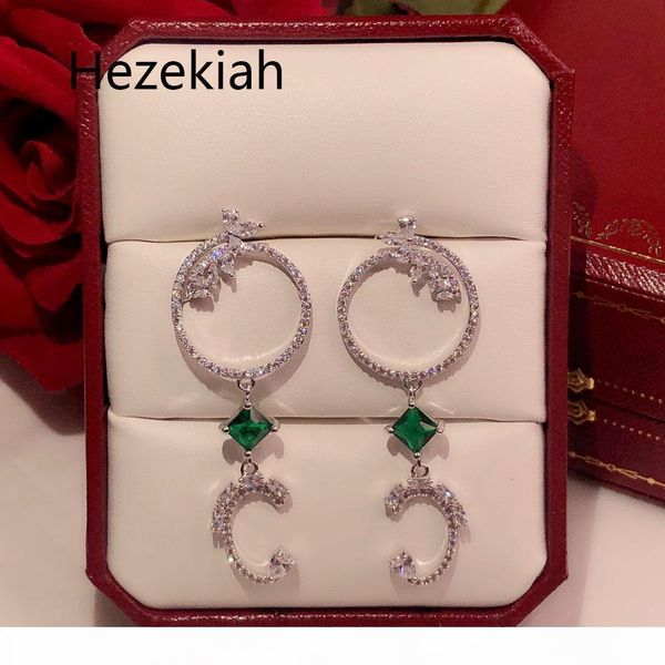 

hezekiah s925 silver earrings personality green women's earrings dance party superior quality earrings female