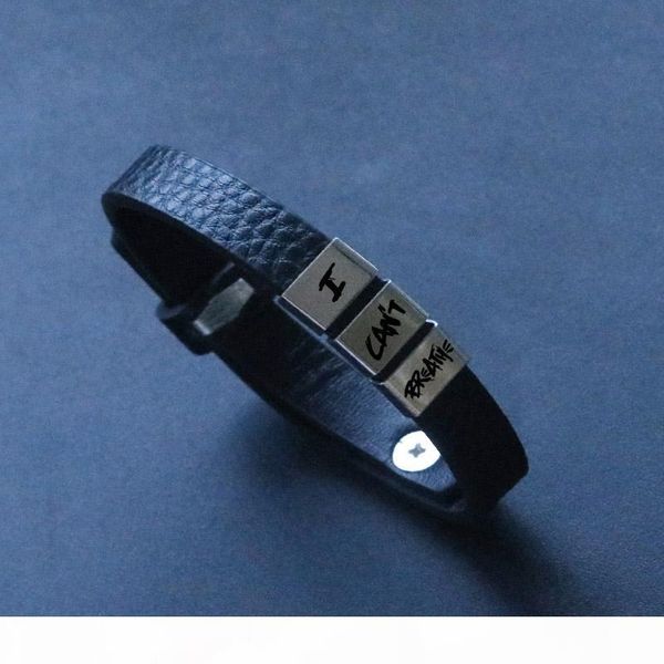 

r super 2020 i can 't breathe bracelet silicone black stainless steel breathe opp bag fighting fighting