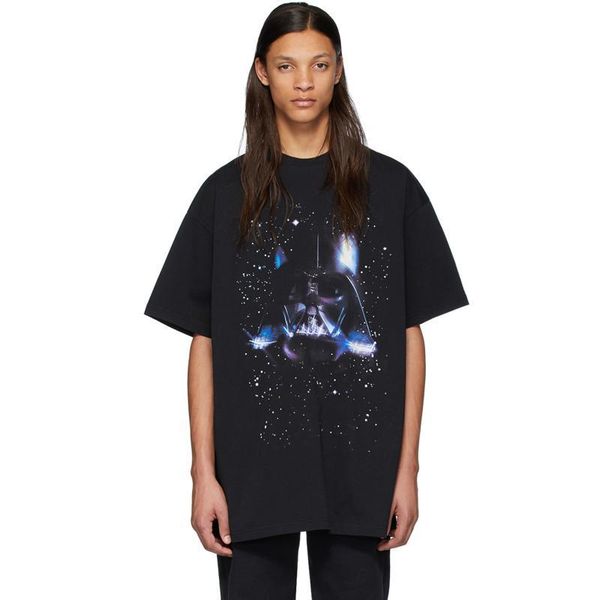 

20ss wars starry sky black warrior printed tee men women casual short sleeves high street skateboard t-shirt summer breathable tee hfymtx779, White;black