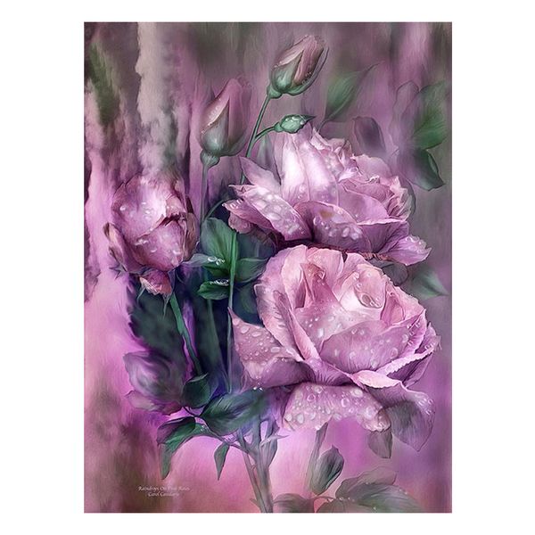 

diamond painting full square diamond embroidery flower purple rose pattern rhinestones diamond mosaic needlework