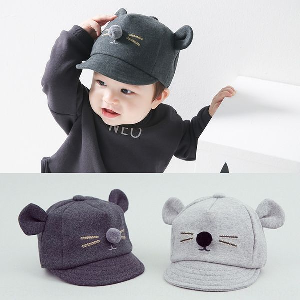 

korean-style newborn baseball baby 6-12 male and female rubber cap children's baseball cap baby hat fashion, Blue;gray