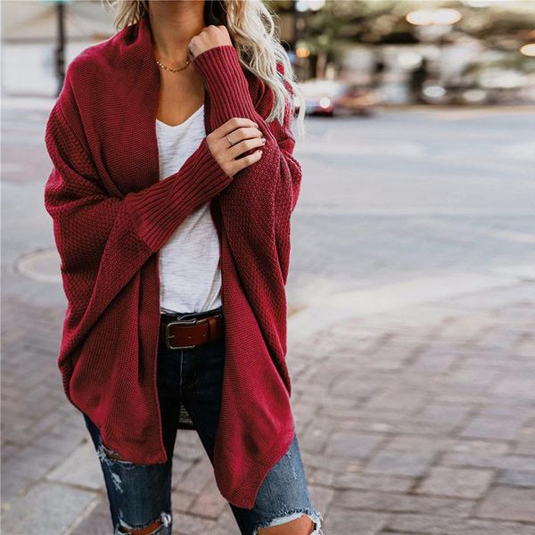 

fashion womens designer sweater jacket 2020 new arrival solid color womens batwing sleeve sweaters casual ladies jacket size s-xl, White;black