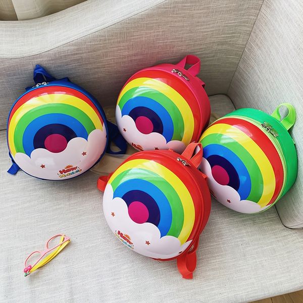 

children's cartoon bag kindergarten cute baby 1-5-year-old girl cute eggshell backpack hard shell bag for backpack boys and girls, White