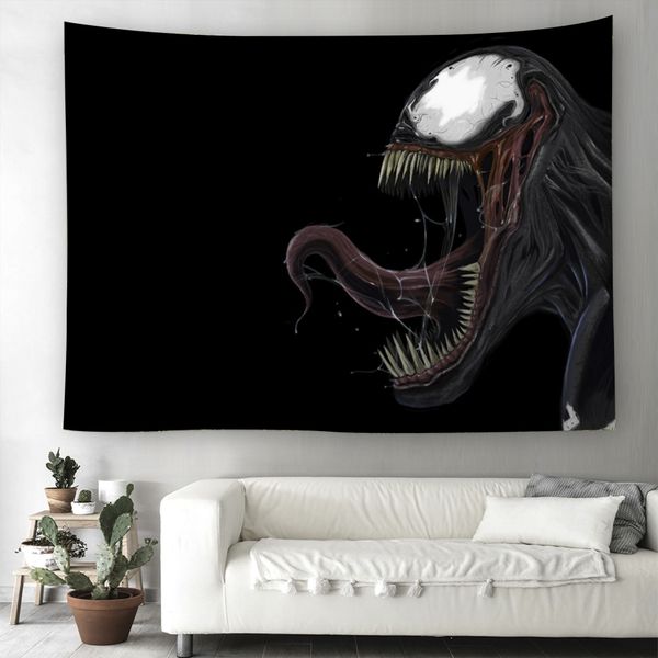 

venom mural wall hanging venom digital printing home mural background wall tapestry home hanging cloth beach mat, Blue;gray