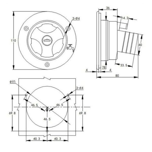 

rv round modified gravity water inlet filler neck tanks caravan camper trailer l69e