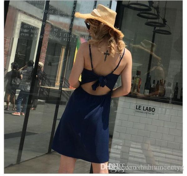 

2019 summer women sleeveless fashion red black spaghetti strap ruffles casual dresses backless beach mini dress red black color, Black;gray