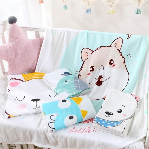 

gmmkn bamboo fiber children's baby home textile towel home textile conditioner towel air conditioner cartoon pattern summer cool quilt
