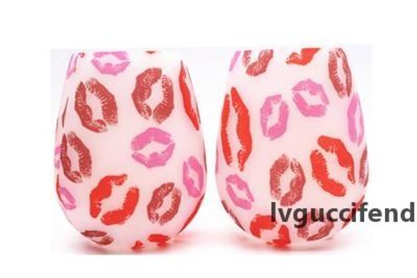 

silicone wine glass grape wine cups antiskid water cup unbreakable stemless beer rubber cup pool party color pattern