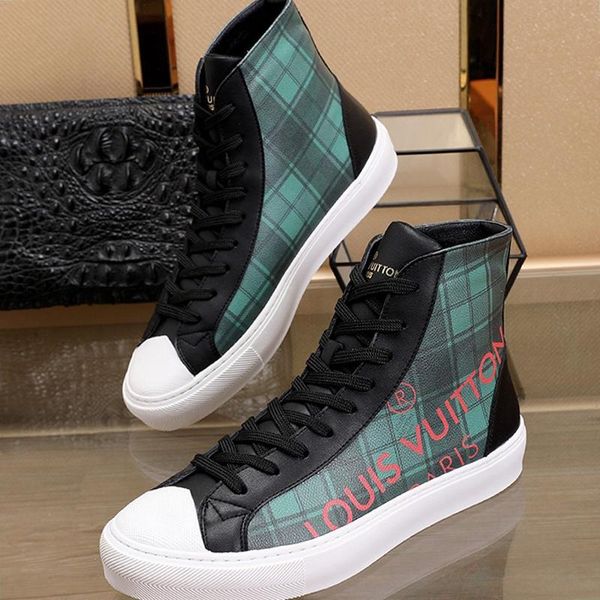 

tattoo sneaker boot men shoes breathable outdoor walking casual shoes fashion high lace -up style men shoes zapatos de hombr, Black