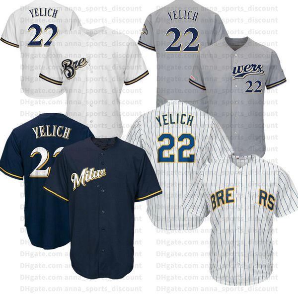 

2020 new brewers team cultural clothing 22 yelich comfortable and breathable sportswear wholesale can be discussed, Blue;black