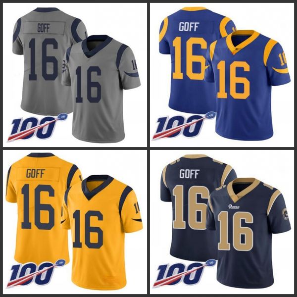 

los angeles rams men #16 jared goff white men's women youth stitched nfl 100th season vapor limited jersey