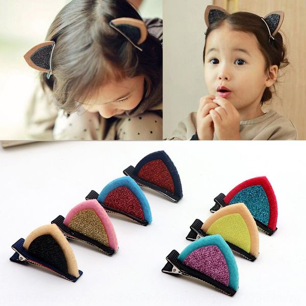 

new children's diy tu er sequins hair accessories korean diy sequins shiny cat ear hairpin rabbit ear cute artifact, Slivery;white