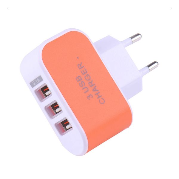 

3 usb ports 3.1a multi power adapter travel wall ac charger adapter eu plug mobile phone charger for apple iphone samsung tslm2