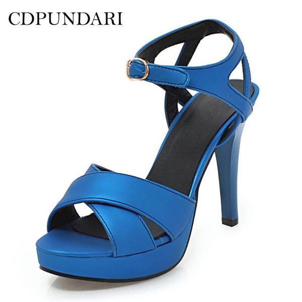 

cdpundari plus size super high heel sandals women platform sandals ladies summer shoes woman black blue silver green