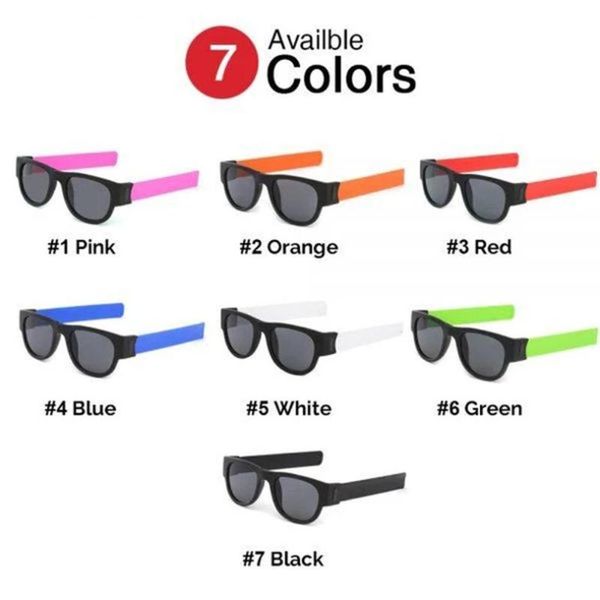 

2020 new modern protable wrist sunglasses men women clap ring foldable outdoor cool beach sun glasses for male, White;black