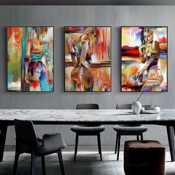 

abstract nude canvas painting women poster wall art pictures painting wall art for living room home decor (no frame)