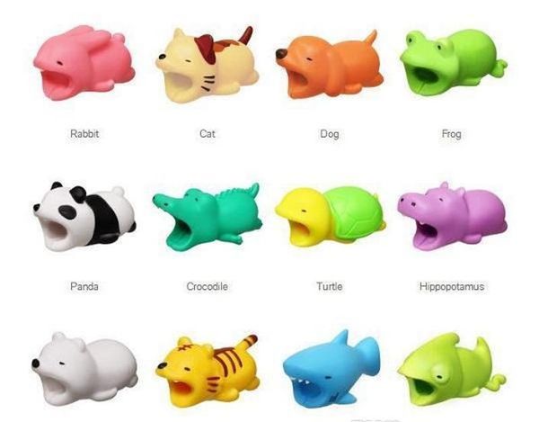 

fashion cartoon toyl design mobile phone charging cord protector usb cable mini head holder shockproof cable animal bites for phone vlpsj