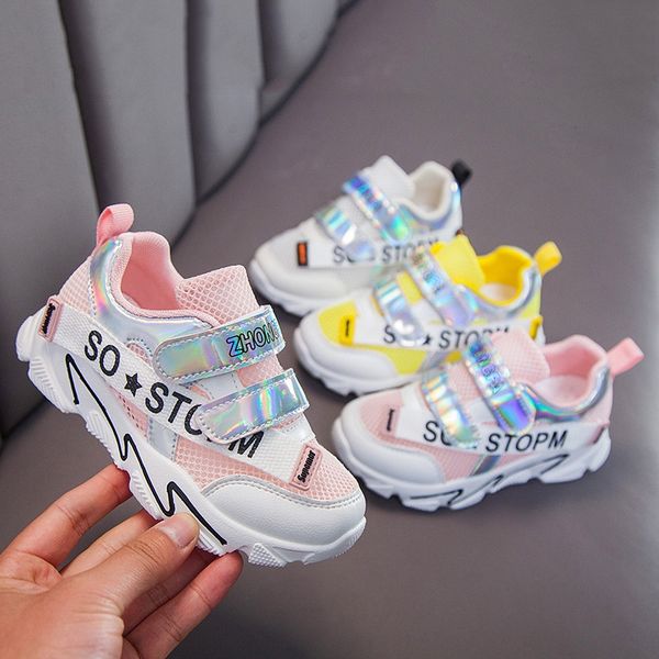 

4vfss 2019 autumn fashion new children's for boys and girls casual breathable running sports sports shoes mesh sneakers shoes for middl, Black